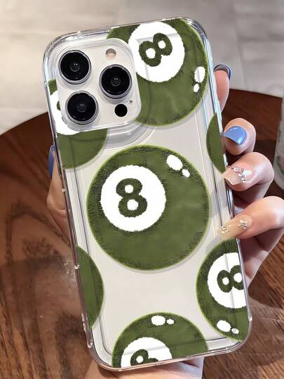 1pc Unique Lawn Billiard Graphic Transparent TPU Shock-Absorbing Anti-Fall Anti-Fingerprint Phone Case, Compatible With IPhone 17/17Pro/16/16Pro/16Plus/15/15ProMax/15Pro/11/12/13/14ProMax/11Pro/11ProMax/12Pro/12ProMax/13Pro/13ProMax/14Pro/14ProMax, Soft Shell, Creative Premium Design
