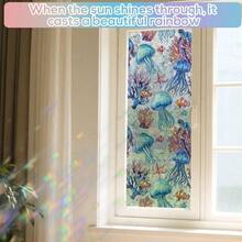 Adhesivos para Ventanas, Estilo Ocenico Decorativa Pelcula de Privacidad 3D Hologrfica Colorida Fcil de Aplicar Reutilizable para Decoracin del Hogar la Habitacin y la Oficina - colorido - Ver 4