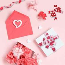 5 rollos de 1cm*450cm Cinta de embalaje para el Día de San Valentín con diseño de amor para decoración de regalos, manualidades y fiestas de boda del Día de San Valentín - Multicolor - Ver 4