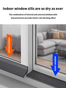 1 件装窗户雨挡条、窗户防水罩、阳台窗户防水屏障、滑动窗户防水防风装置（防雨溅）