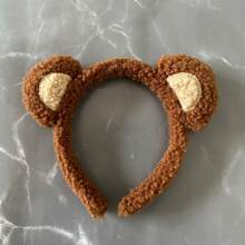 Plush Cat Ear Headband Retro Leopard Print Hair Scrunchie Cute Holiday Accessories Fashionable Hair Clip Ribbon Hair Hoop - Multicolor - View 5