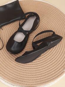 Women's Lightweight, Barefoot-Feel, Fashionable Casual, Soft & Comfortable, Versatile Indoor Slippers, Thin, Foldable, Easy Slip-On, Suitable For Dancing - Black - View 6