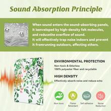 8 Pack Art Acoustic Panels, 48X32 Self - Adhesive Soundproof Wall Panels, Decorative Sound Absorbing Panels, Acoustic Treatment Studio Home OfficeGreen Branches