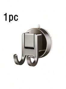 No-Drill Double-Groove Suction Cup Storage Rack - Carbon Steel+PET+Rubber, Removable & Washable For Bathroom/Toilet/Vanity