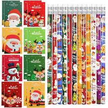 11/22件套圣诞笔记本和铅笔套装，袖珍笔记本，迷你便签本，雪人圣诞老人铅笔，适合作为圣诞派对礼物、圣诞袜填充物，颜色和款式随机。 - 聖誕節E - 查看 2