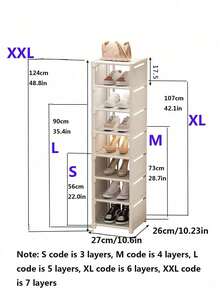 1 件 4/5/6/7/8 层鞋架，可调节鞋架，坚固易组装，窄鞋架，适用于衣柜、入口、走廊、阳台 - 彩色 - 查看 7