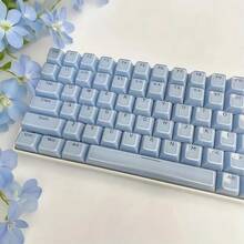 136 Keys Full Set Jelly Blue Keycaps, ABS Material Fashionable Design - Perfectly Fit 61/64/75/87/98/104 Mechanical Keyboards | Enhanced Aesthetics, Glossy Effect, Cute Keycaps - Only Keycaps - View 8