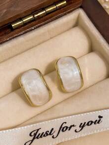 6 Pairs Unique Pearl Earrings, Luxury Vintage Enamel Cat Eye & Heart Shaped Stud Earrings