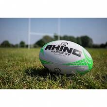 RHINO Rapide XV Rugby Ball (White/Green) - 100% Mixed - (RD803) - White - View 1