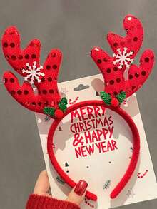 1 pieza Diadema navideña para mujeres y niñas con diseño de Papá Noel barbudo, diadema roja adorable de Navidad, decoraciones de diadema navideña, diademas navideñas con diferentes diseños para fiestas navideñas de niños, mujeres y hombres, regalos y decoraciones navideñas para fiestas y decoración de invierno