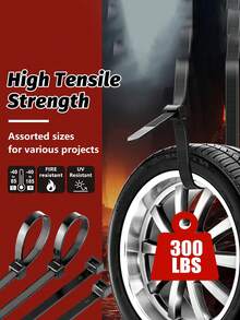 100 Pcs Cable Ties Heavy Duty Zip Ties With 200 Pounds Tensile Strength For Multi-Purpose Use, Self-Locking UV Resistant Nylon Tie Wraps, Indoor And Outdoor Tie Wire.