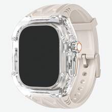 适用于 Series 11 42mm/46mm、Ultra 3/2/1 49mm/44mm/45mm 的透明改装套件，包含表带和表壳，也适用于 Series 10/9/8/7/6/5/4，表壳 + TPU 表带 - 星光色 - 查看 7