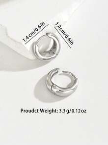 1pair Fashionable Stainless Steel Glossy Earrings For Women, Vintage & Classic Design Suitable For Wedding, Anniversary, And Daily Wear