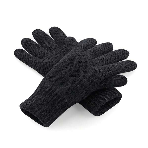 Beechfield Unisex Classic Thinsulate Thermal Winter Gloves (Black) - 95% Acrylic/5% Elastane - (RW3671)