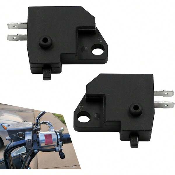 Motorcycle Front E Light Stop Switch, Square Type Upper Pump E Right Disc E Switch, Car E Replaceable Parts Accessories, Universal For Most Cars (Black)
