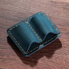 Soporte de Lazo para Bolígrafo de Cuero Retro, Soporte de Lápiz de Cuero de Vaca con Clip de Metal para Cuadernos, Diarios, Planificadores y Papelería - Azul - Ver 16