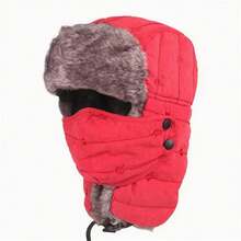 Winter Earmuff Face Mask Warm Windproof Hat Ski Plush Lining Hat Cold Weather Unisex - Multicolor - View 8