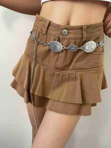 Western Concho Chain Belt For Women Adjustable Metal Waist Chain Belt For Dress Jeans - 5 chiếc - Xem 4