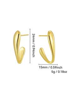 Charm-In 1 Coppia Di Orecchini Alla Moda E Minimalisti In Ottone Placcato Oro 18K, Disegno Creativo, Regalo Per San Valentino, Festa Della Mamma