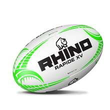 RHINO Rapide XV Rugby Ball (White/Green) - 100% Mixed - (RD803) - White - View 2