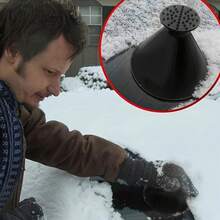 5 w 1 skrobaczka do lodu i szczotka do śniegu, stożkowe narzędzie do usuwania lodu z przedniej szyby, łatwe usuwanie śniegu i szronu zimą, szybka i samochodowa skrobaczka do lodu, skrobaczka do szyb, narzędzie do odmrażania samochodu, zimowe akcesoria samochodowe - Wielokolorowe - Zobacz 3