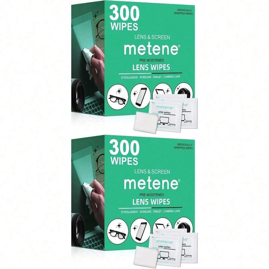 Lens Cleaner Wipes, Pre-Moistened Electronic Glasses Wipes, 300 Count