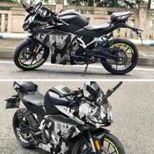 1 لفة من فيلم تمويه السيارة والدراجة النارية، ملصق تمويه الرسومات على السيارة DIY شخصي، ديكور داخلي وخارجي للسيارة والكمبيوتر المحمول، ورق لاصق مبتكر مقاوم للماء والخدش ومنفذ للهواء