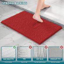3-Piece Bathroom Rugs Set: Extra Soft, Absorbent Shaggy Rugs, Non-Slip Plush Carpet Runner With Toilet Rugs, Ideal For Bathtub And Shower, 2025  Design - Red - View 4