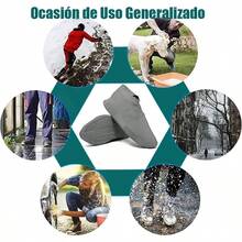 Cubre Zapatos Impermeable Lluvia para Hombre y Mujer, Cubierta para Calzado de Viaje Plegable, Antideslizante y Reutilizable, Exteriores Cubierta para Tenis, Funda para Botas de Lluvia - gris - Ver 8