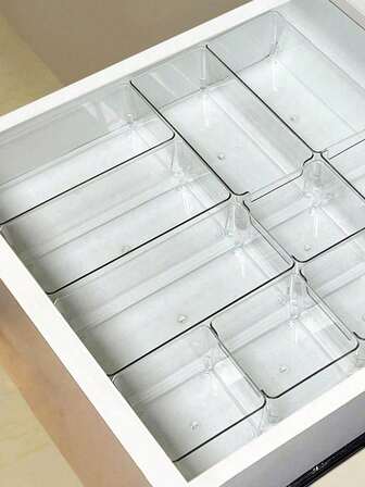 3/6pcs Multifunctional Plastic Cosmetic Drawer Organizer Box - Makeup, Jewelry, And Accessories Storage Solution For Vanity And Desk