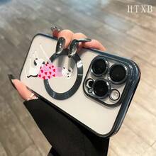 Funda magnética con diseño de perro y lentes, compatible con carga inalámbrica magnética. Compatible con phone 16 Pro Max, 16, 15 Pro, 14, 14 Plus/14 Pro Max, 13, 13 Pro, 12 Pro, 11/11 Pro y la serie Pro. ¡Un regalo perfecto para amigos, cumpleaños y fiestas! - Plateado - Ver 3