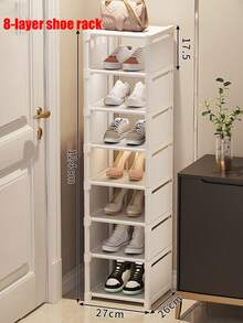 1 Piece 4/5/6/7/8 Tier Shoe Rack, Simple Shoe Storage Cabinet, Home Entryway Organizer, Space Saving For Small Apartments And Dorms