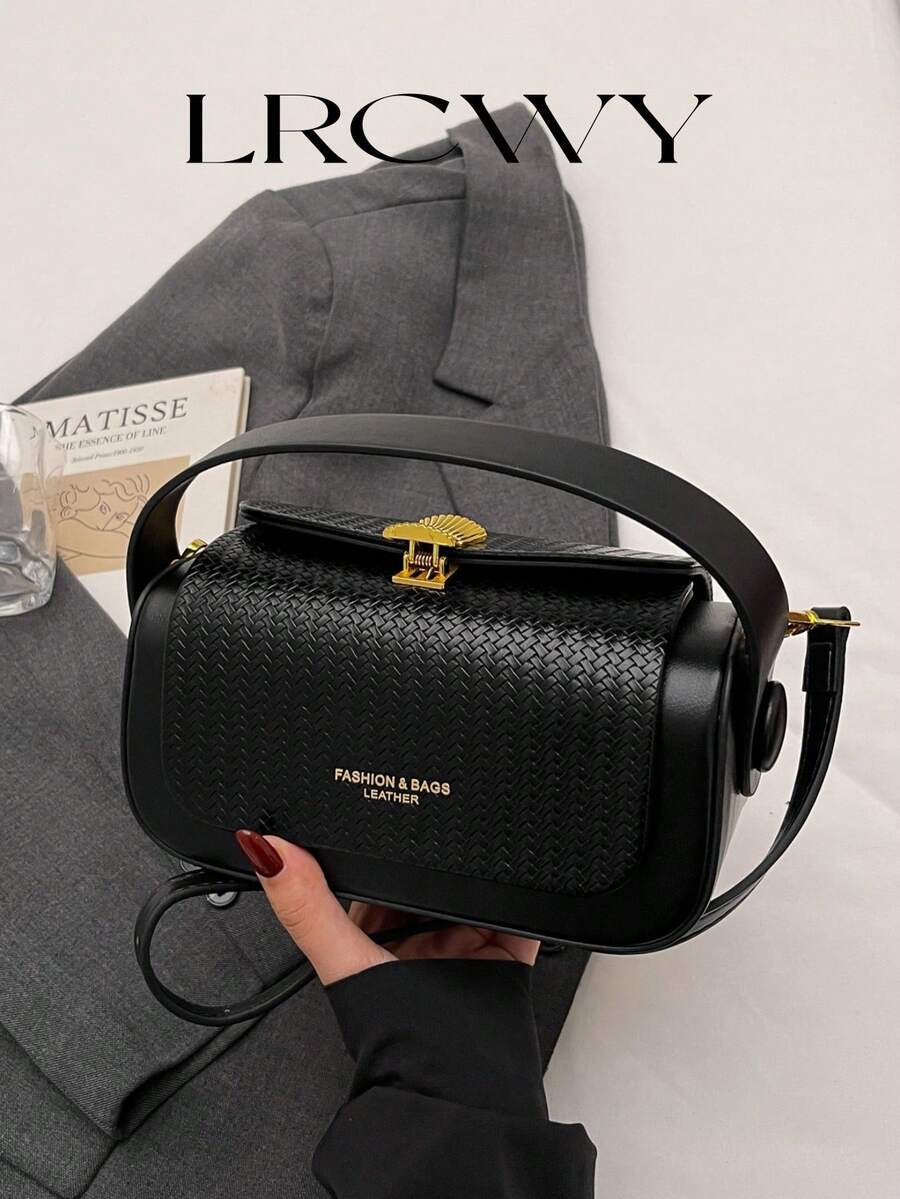 Women's Fashion Trapezoid Handbag, Elegant Minimalist Design, Versatile Shoulder/Top Handle, Large Capacity - Black - View 1