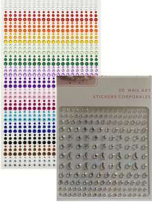 900 viên đá giả nhiều màu DIY, miếng dán mắt cầu vồng cho nghệ thuật, biểu diễn sân khấu lễ hội âm nhạc, phụ kiện trang điểm trang sức mặt với nhiều kiểu dáng - Nhiều màu - Xem 9