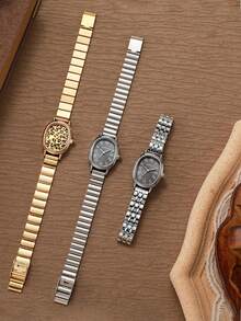 1pc Elegant Oval Dial Bamboo Strap Quartz Women's Watch - Charming Elegant, Versatile Fashion, Brightens Complexion, Suitable For Commuting And Daily Matching, Birthday Gift, Women's Gift, Anniversary Gift, Gift, Year-End Promotion, Cyber Monday Gift, Halloween Promotion And Other Holiday Gifts, No Gift Box Included - White - View 3