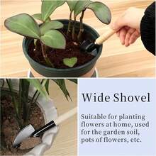 AUNMAS Kit de Pala de Pala, Kit de Herramientas de jardinería Profesional con Palas de rastrillo de jardín para Maceta para trasplante - 1 - Ver 5
