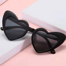 10只/套 时尚心形派对眼镜，复古心形眼镜，新娘婚礼眼镜，婚宴眼镜，女士复古别致心形眼镜，适合购物、户外旅行和派对佩戴 - 黑色 - 查看 2