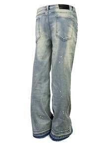 Quần jeans nam dáng suông, nhẹ, chất liệu nhẹ, kiểu dáng công sở thường ngày, có cúc cài phía trước, kiểu dáng thoải mái, thích hợp cho mọi mùa. - Màu xanh Bạc hà - Xem 4