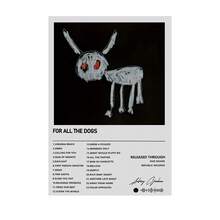 1幅大型无框帆布艺术印刷海报 - 充满活力的现代艺术装饰风格，适用于卧室、客厅、家庭办公室 - Drake 的《For All The Dogs》专辑封面艺术作品，室内/室外墙面悬挂装饰，送给音乐爱好者的完美礼物，Toile Murale - 彩色 - 查看 13