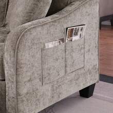 Two-Seater Sofa, Double Sofa Chaise Longue, With Irregular Armrests And Backrests, Footrest With Storage Space, Comes With Two Small Throw Pillows, Suitable For Living Room And Bedroom - Cyan - 棕色 - 查看 7