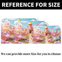 1pc Candyland Backdrop Fantasy Sweet Candy Castle Photography Background Girls Birthday Candyland Theme Party Decorations Banner Photo Studio Props