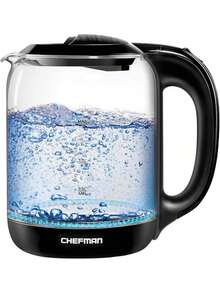Chefman | Tetera con Jarra de Cristal | Hervidor Eléctrico de 1.Litros | Base de 360 Grados | Luz Led - 1,7 litros - Ver 5