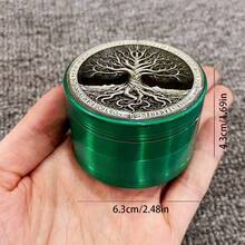 2/2.5英寸金属树形草药研磨器 4层研钵手动研杵研磨器 Bohoi 树形锌合金粉碎机烟草草研磨器香烟雪茄工具吸烟配件礼品 - 彩色 - 查看 12