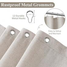 Oatmeal Linen Shower Curtain, Cloth Textured Fabric Shower Curtain Set With Hooks, Simple Elegant Modern Farmhouse Country Ultra Thick Bath Curtains For Bathroom,Water Repellent,72x96{"Color_name":"Oatmeal","Size_name":"72\"Wx96\"L(Packof1)"} - Nhiều màu11 - Xem 6