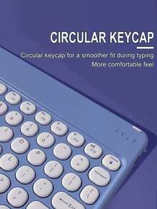 AKKHOO 10-Inch Ultra-Thin Rechargeable Silent Wireless Keyboard, Compatible With IPad, Computer, Phone, Tablet - Purple - View 8