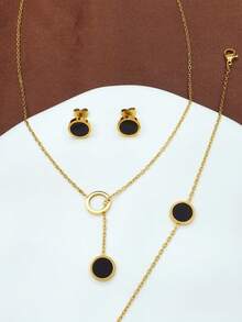 4 件/套女士 18K 镀金方形白色人造珍珠项链、手链、耳环套装 - 生日、母亲节、情人节、约会、舞会、婚礼季、波西米亚度假风格情人节礼物 - 彩色 - 查看 5