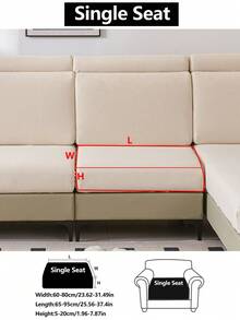 1pc Stretch Sofa Seat Cushion Cover, All Season Non-Slip Sofa Slipcover, Full Coverage Sofa Protector, Washable, Dust-Proof, Pet-Friendly, Adjustable For L-Shaped Sofa, Suitable For Bedroom, Office, Living Room - cream color - View 19
