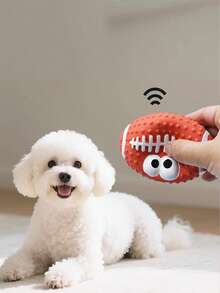 带趣味表情的吱吱作响的乳胶减压球玩具，狗狗训练玩具 - 彩色 - 查看 1