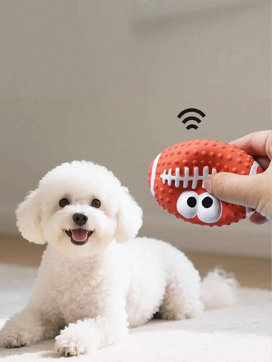 带趣味表情的吱吱作响的乳胶减压球玩具，狗狗训练玩具 - 彩色 - 查看 1