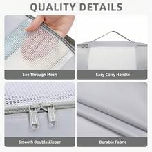 6/8/10 Set Packing Cubes For Travel Luggage Organizer - 08-light Grey - View 7